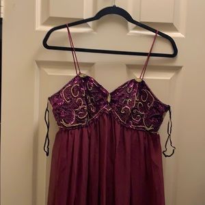 Formal burgundy and gold dress size 12